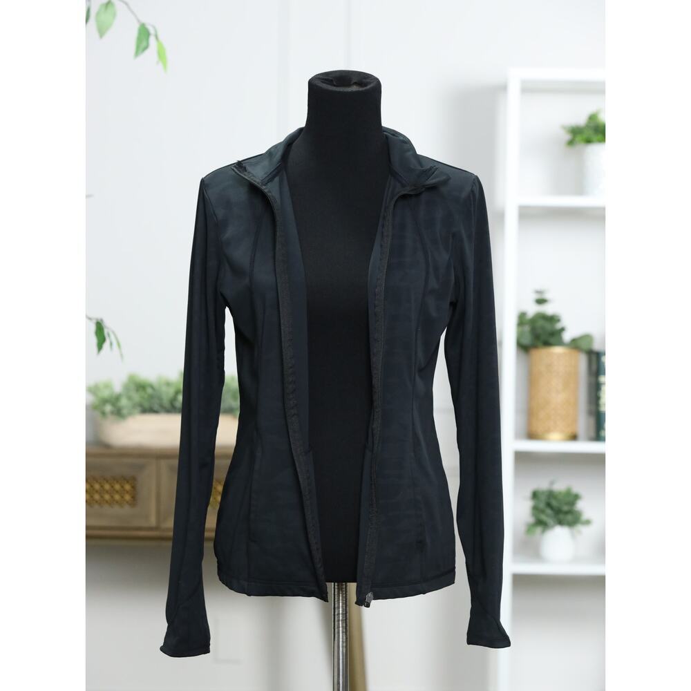 Laundry by Shelli Segal Black Camo Zip Up Jacket Athleisure Light Activewear - Picture 6 of 14
